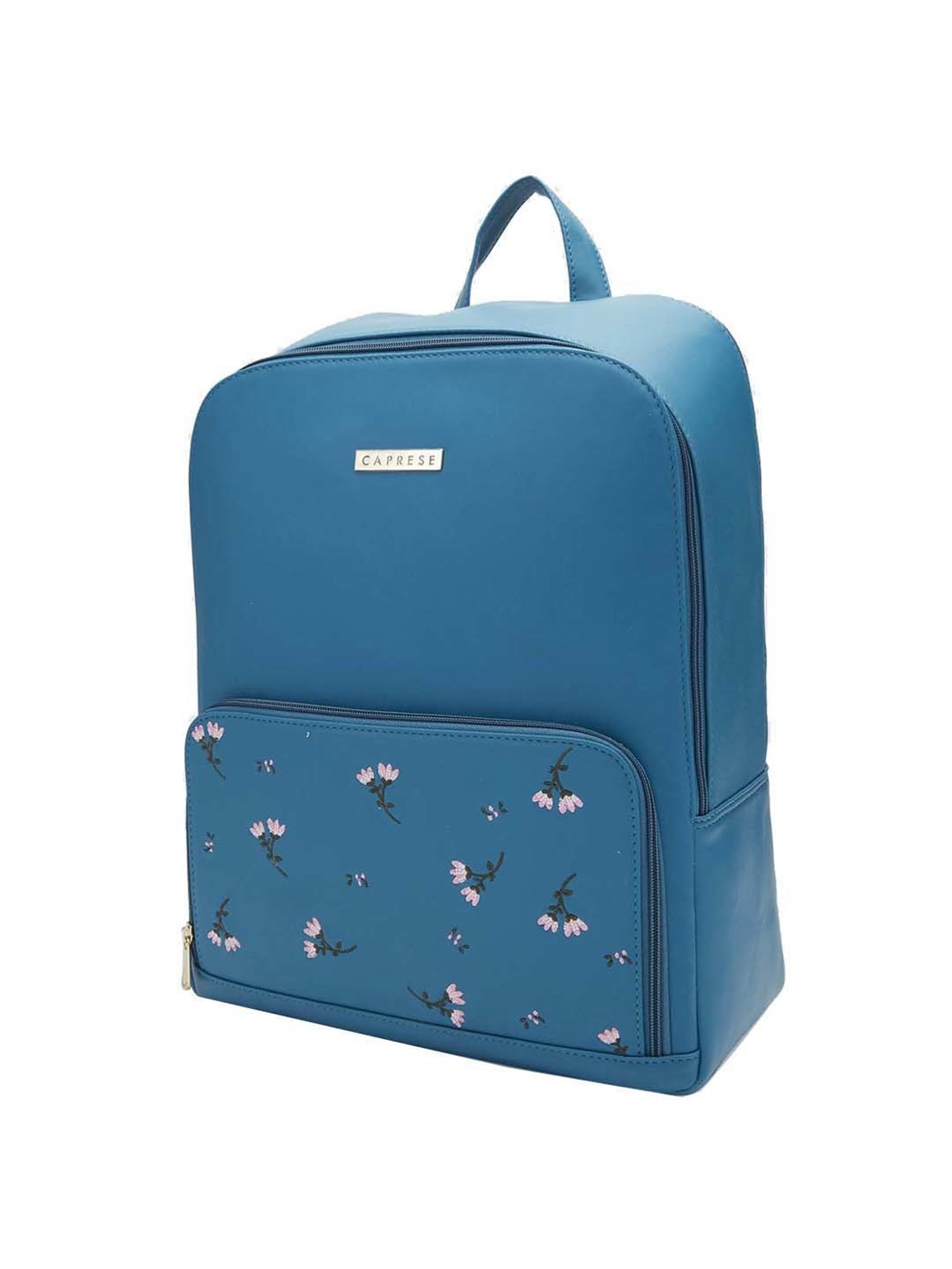Caprese Adah Blue Embroidered Large Backpack
