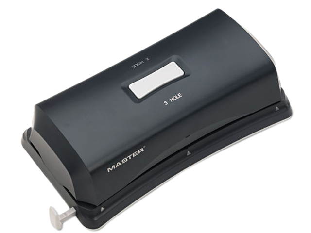 Master EP323 12-Sheet Duo Electric/Battery Punch - Black