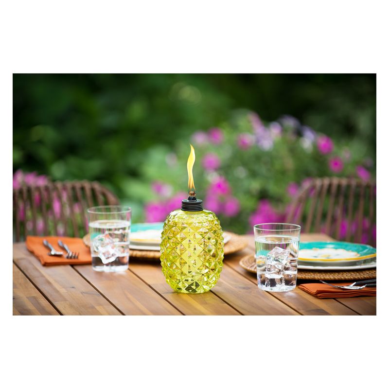 65" 2pk Aloha Pineapple Glass Torch Green - TIKI