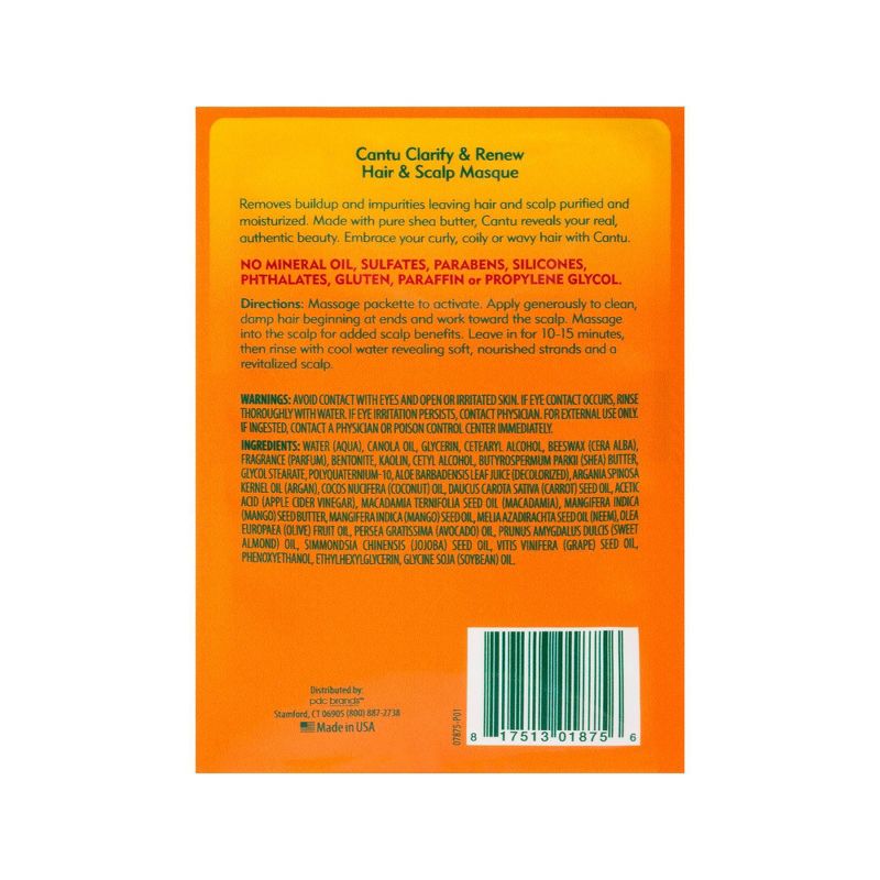 Cantu Shea Butter Natural Hair Clarify & Renew Hair & Scalp Masque - 1.5oz/Each