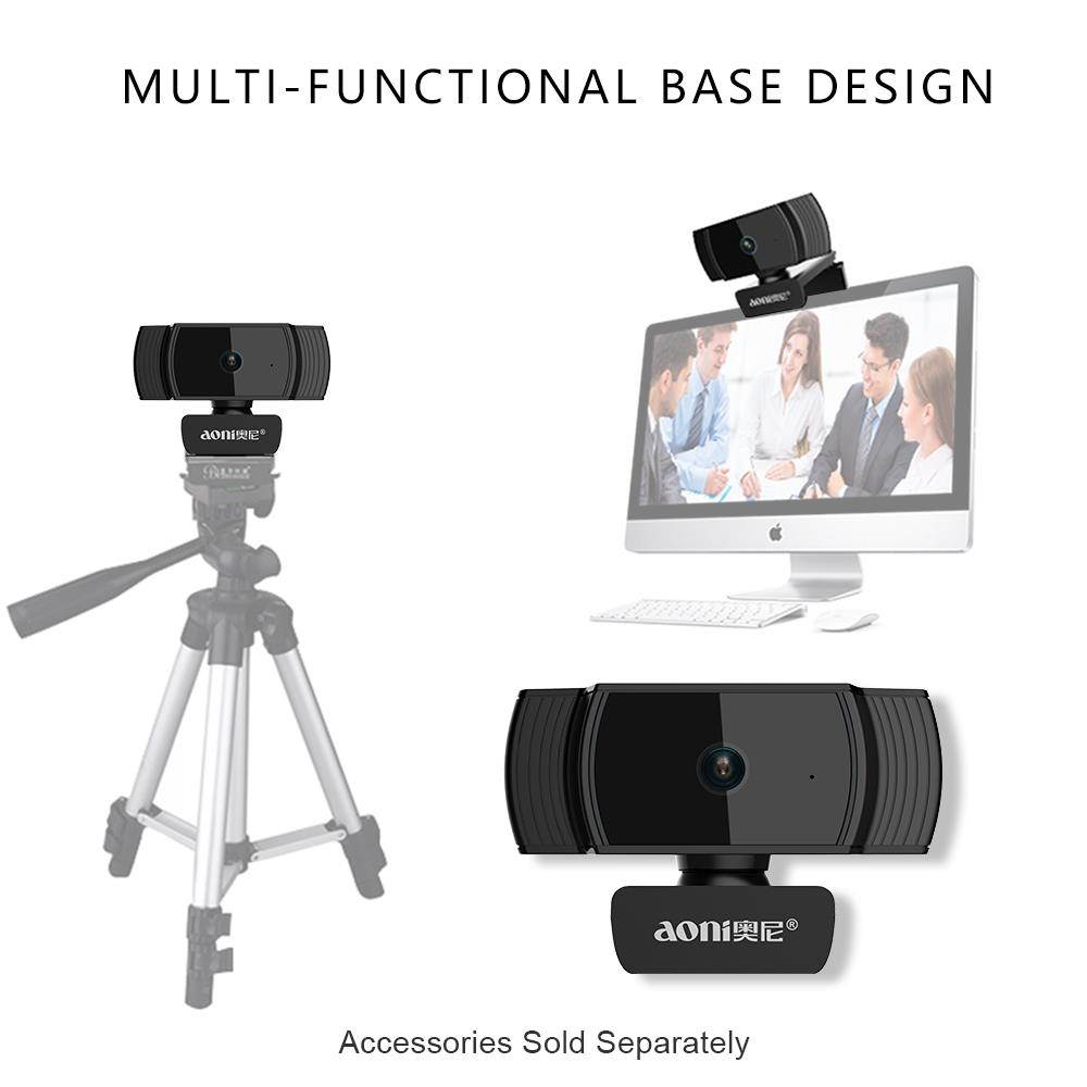 Mytrix AutoFocus Full HD 1080P Aoni Webcam, Built-in Noise Cancelling Mic, USB Webcam for Windows Mac PC Laptop Desktop Video Calling Recording Conferencing Streaming, Skype Zoom Facebook Youtube