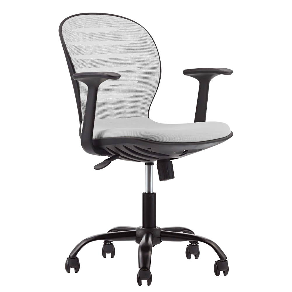 Multi Function Mid Back Mesh Adjustable Home Office Task Chair with Armrest (Grey)