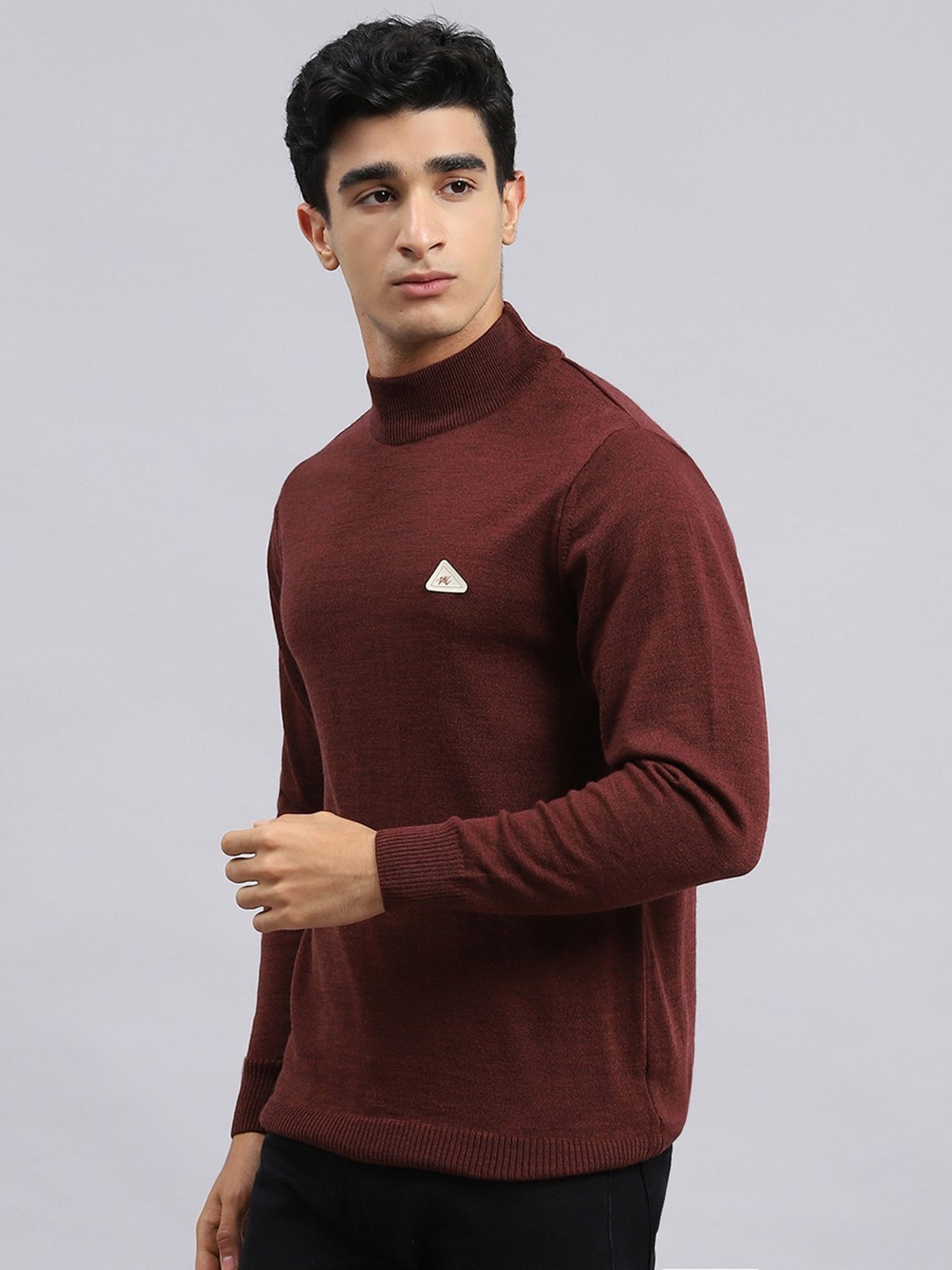 Monte Carlo Dark Rust Regular Fit Sweater