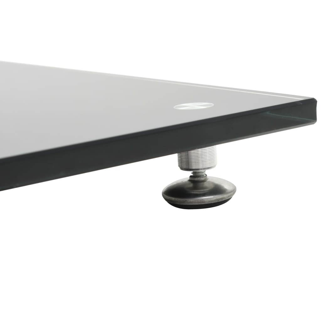 vidaXL 2x Speaker Stands Tempered Glass 2 Pillars Design Black Sound Support