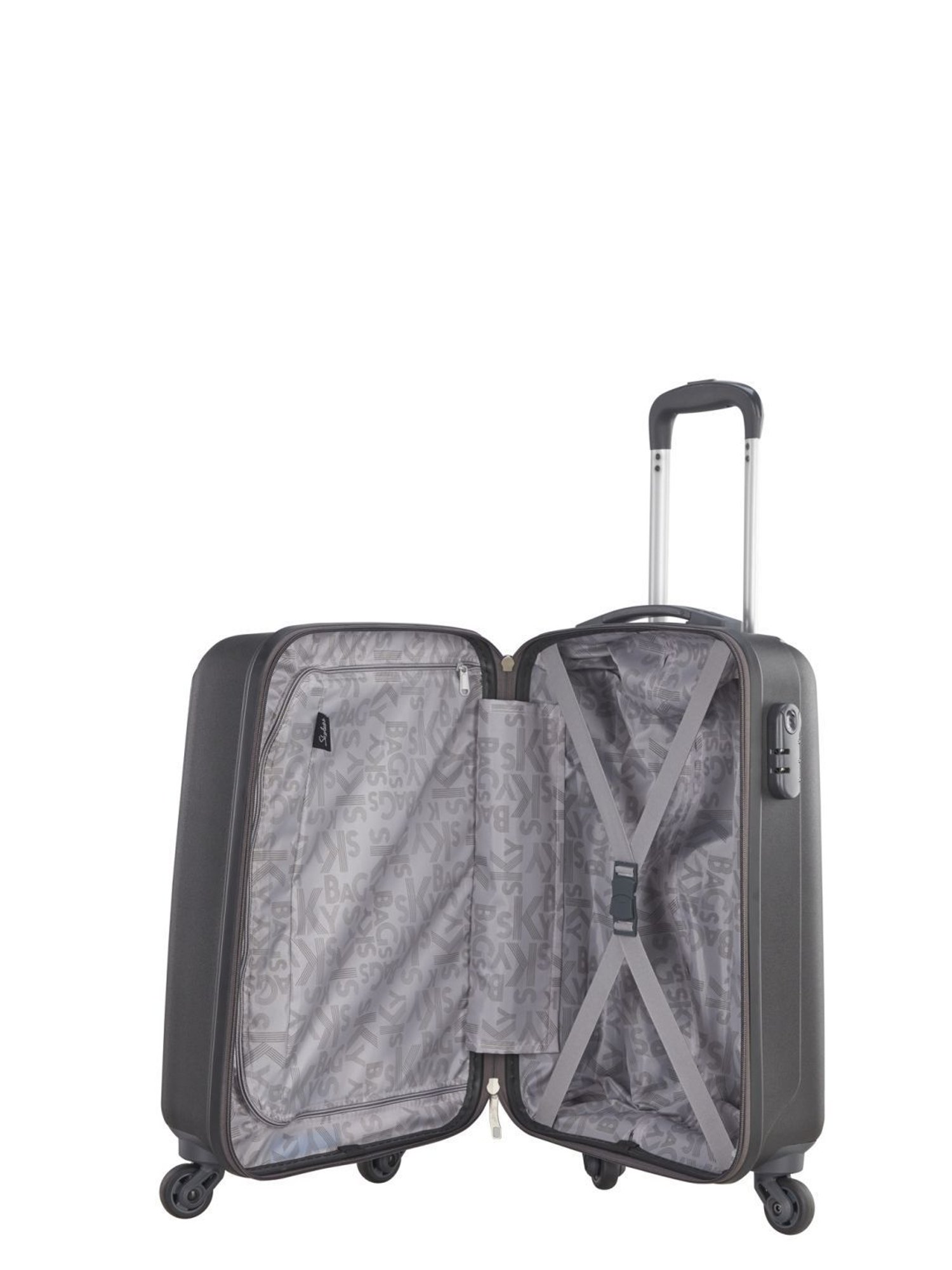 Skybags Salsa Jet Black Solid Hard Cabin Trolley Bag - 24 cm