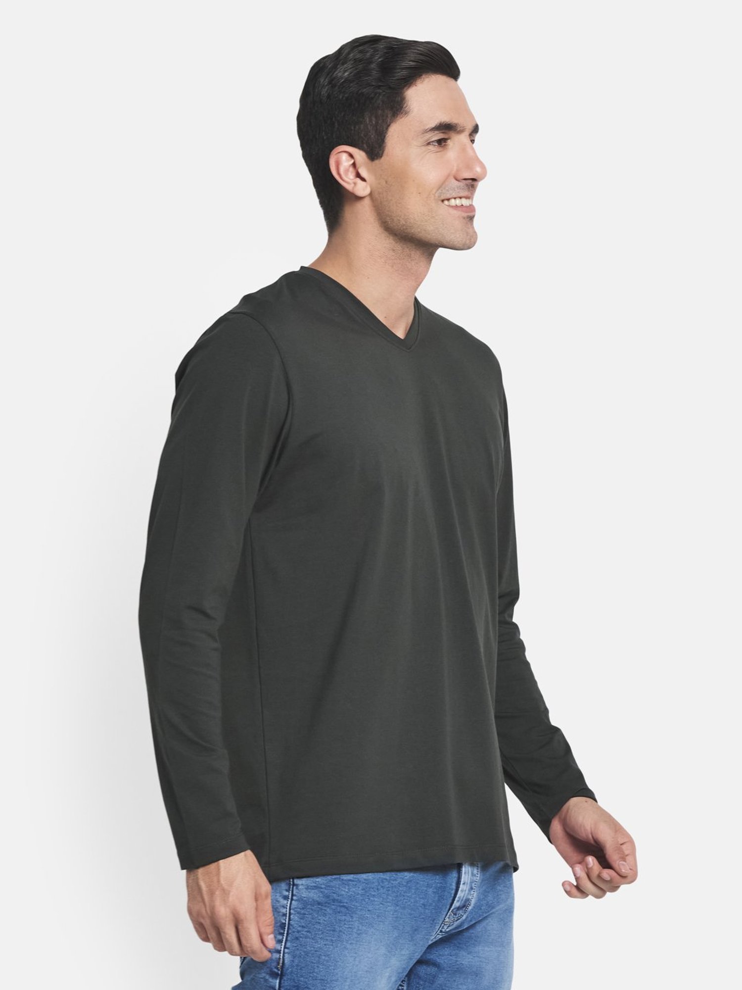 METTLE Charcoal V-Neck T-Shirt