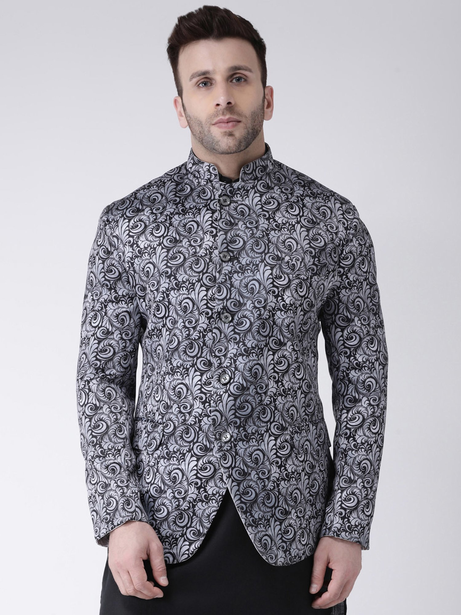 Hangup Cream Regular Fit Ethnic Blazer