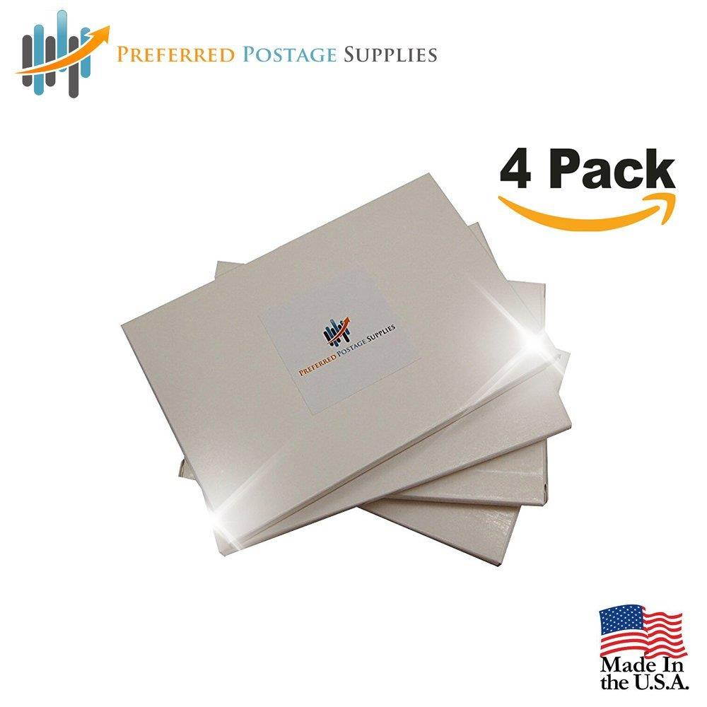 Money Saver Four Pack (400 Labels) (USPS Approved) Double Postage Meter Tapes 5 1/2 x 3 1/2 w Perf Compares to Pitney Bowes 612-0, 612-7, 612-9 & 620-9 Postage Meter Tape 05204 Two labels Per Sheet