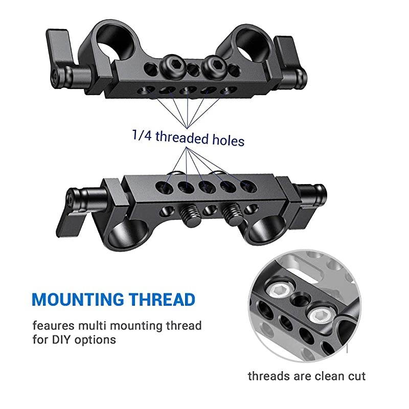 Super Lightweight 15mm Railblock with 1/4"-20 Thread for RED and Other 15mm DSLR Camera Rig - 942