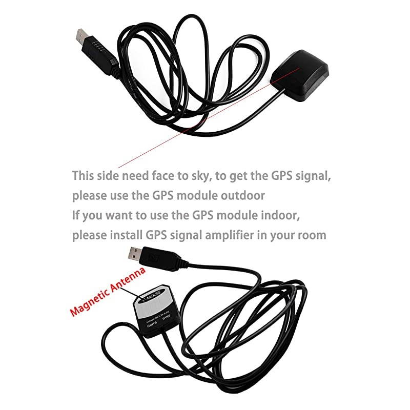 VK-162 G-Mouse USB GPS Dongle Navigation Module External GPS Antenna Remote Mount USB GPS Receiver for Raspberry Pi Support Google Earth Window Linux