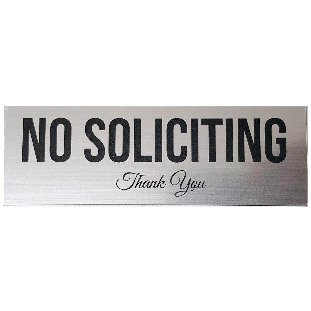 No Soliciting Sign (Brushed Silver) - Large