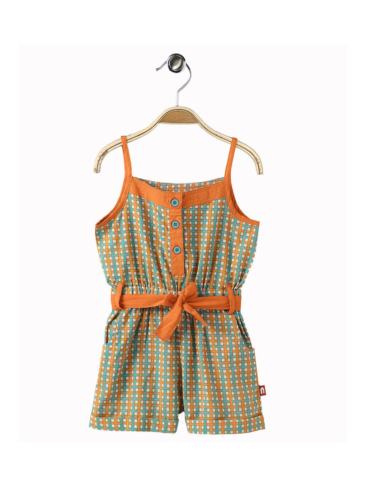 Nino Bambino Kids Multi Checks Jumpsuit with Belt