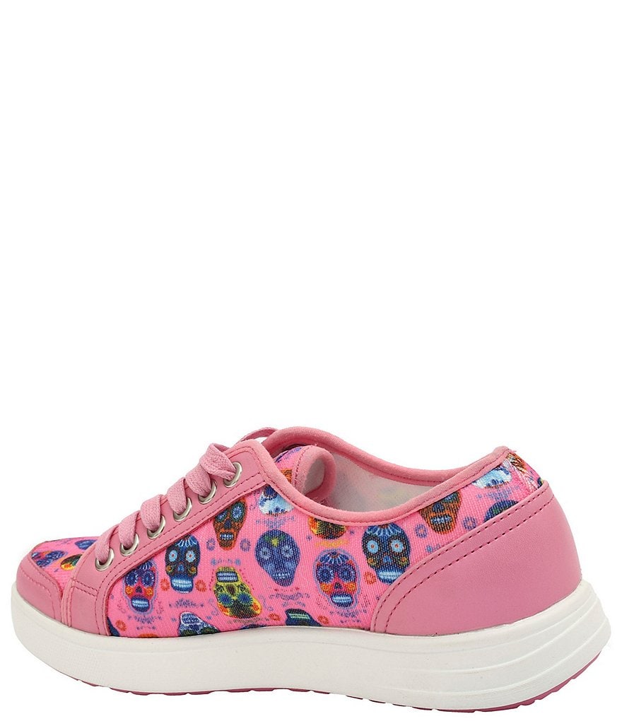 Traq by Alegria Sneaq Sugar Skulls Print Dream Fit Knit Pedometer Sneakers