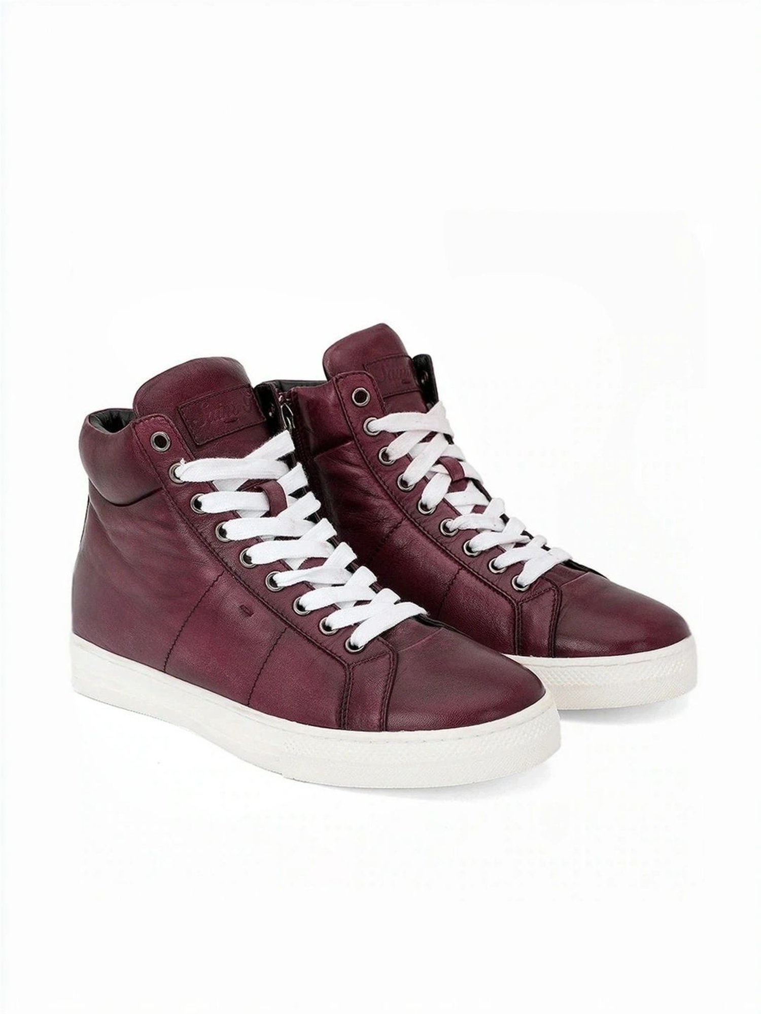 Saint G Men's Tesoro Burgundy Ankle High Sneakers