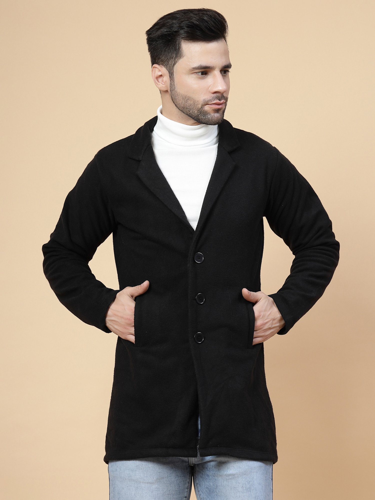 Rigo Black Regular Fit Overcoat