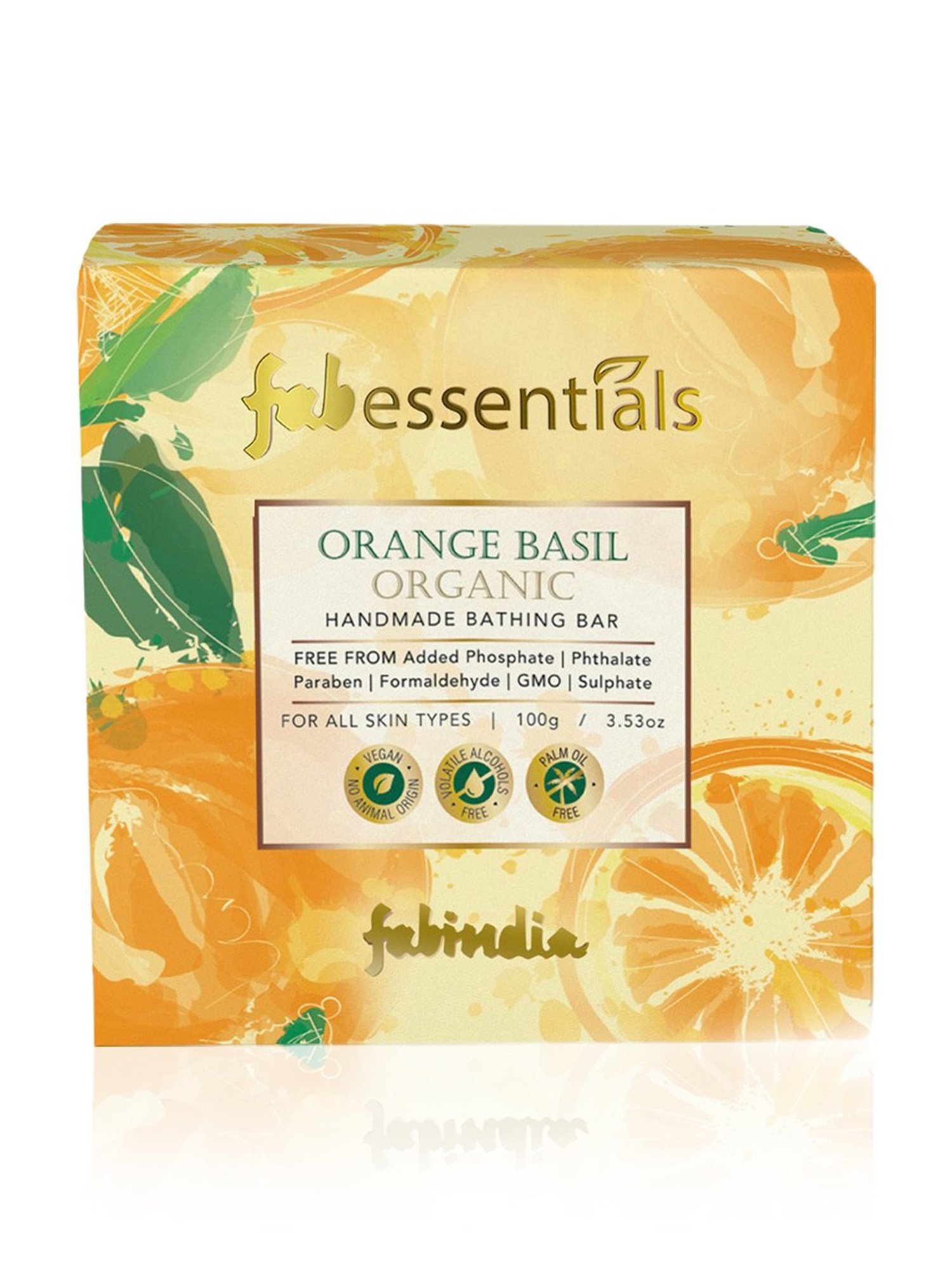 Fabessentials Orange Basil Organic Handmade Bathing Bar - 100 gm