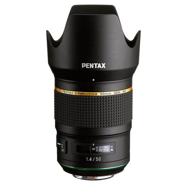 Pentax HD Pentax D FA 50mm 1.4 SDM AW Full Frame, All Weather Camera Lens, Black