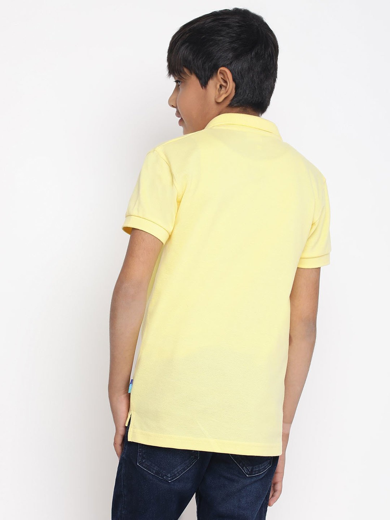 Lil Tomatoes Kids Yellow Solid Polo T-Shirt