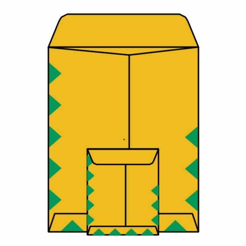 Open End First Class Catalog Envelopes, 6" x 9", 28#, First Class Green Diamond Border, Tan / Brown Kraft, "First Class Mail" on Face