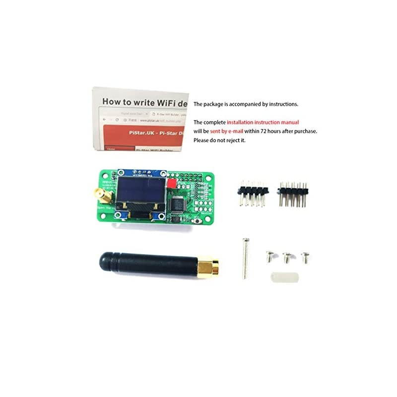 MMDVM Hotspot Spot Radio Station+ Antenna + OLED with Screen Support P25 DMR YSF DStar UHF Expansion Board WiFi Digital Voice Modem Suitable for Raspberry PiZero W Pi 3 Pi 3B+