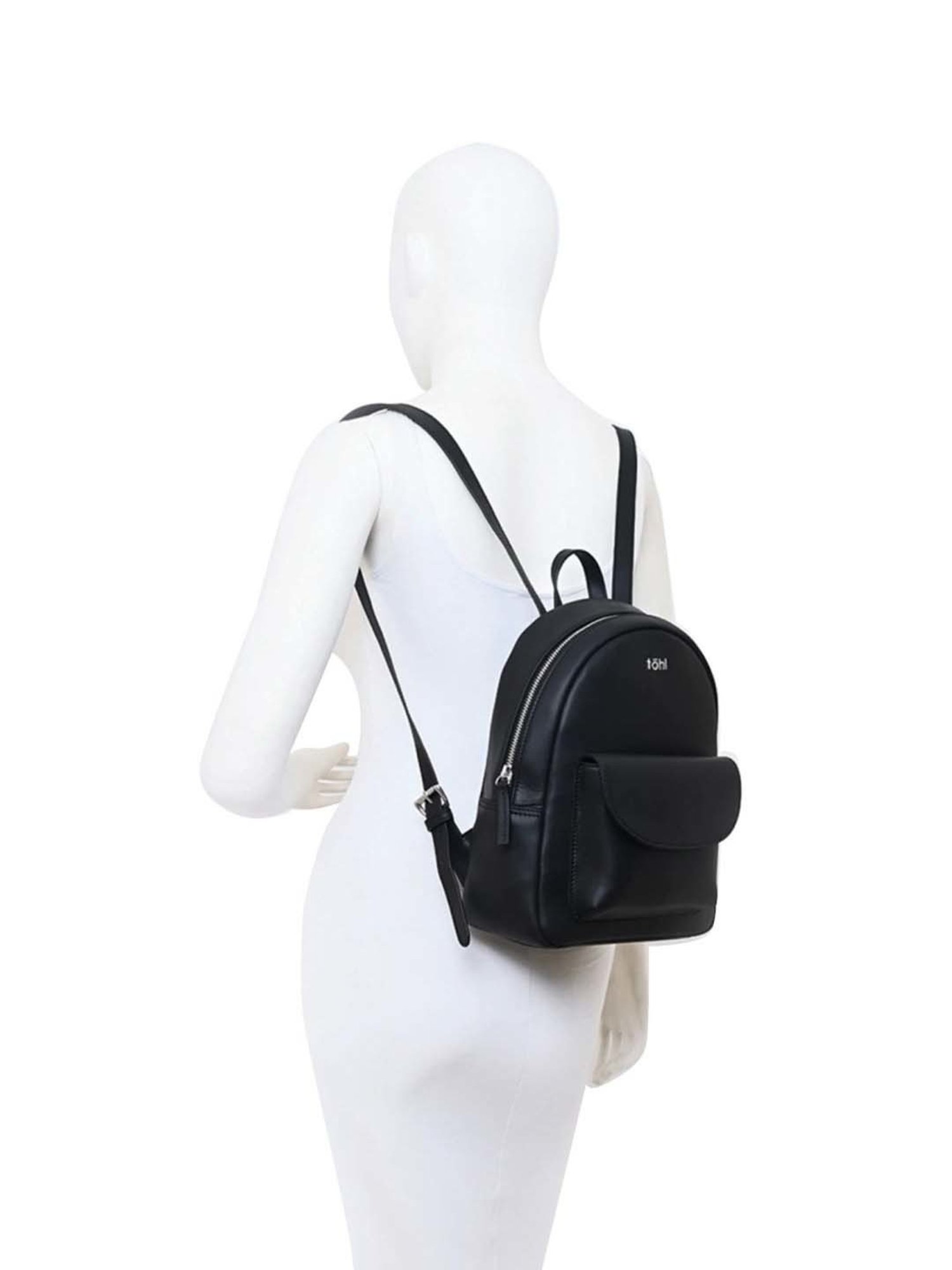 Tohl Fenwick Black Leather Medium Backpack