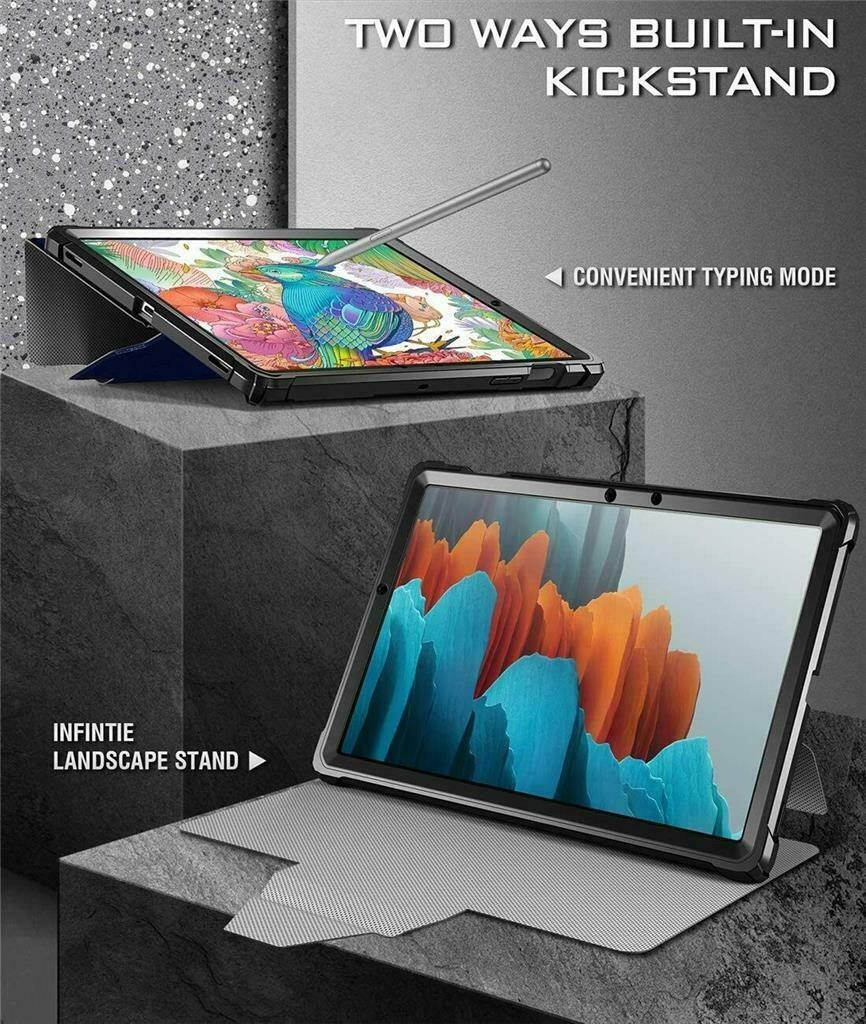 Poetic Smart Case For Galaxy Tab S7 Tablet Cover w/Built-in Kickstand Navy Blue