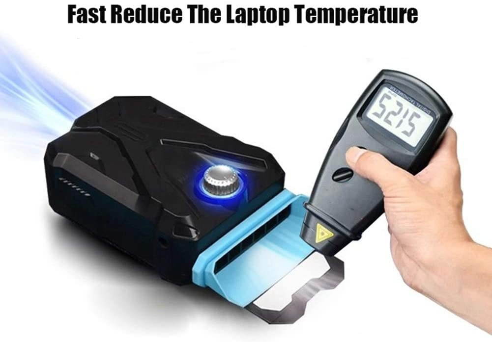 RGB Laptop Cooling Pad with 6 Quiet LED Fans 5 Heights Adjustable and Phone Stand, Dual USB Ports Gaming Laptop Cooler for 11"-18" Gaming Laptops (Blue)