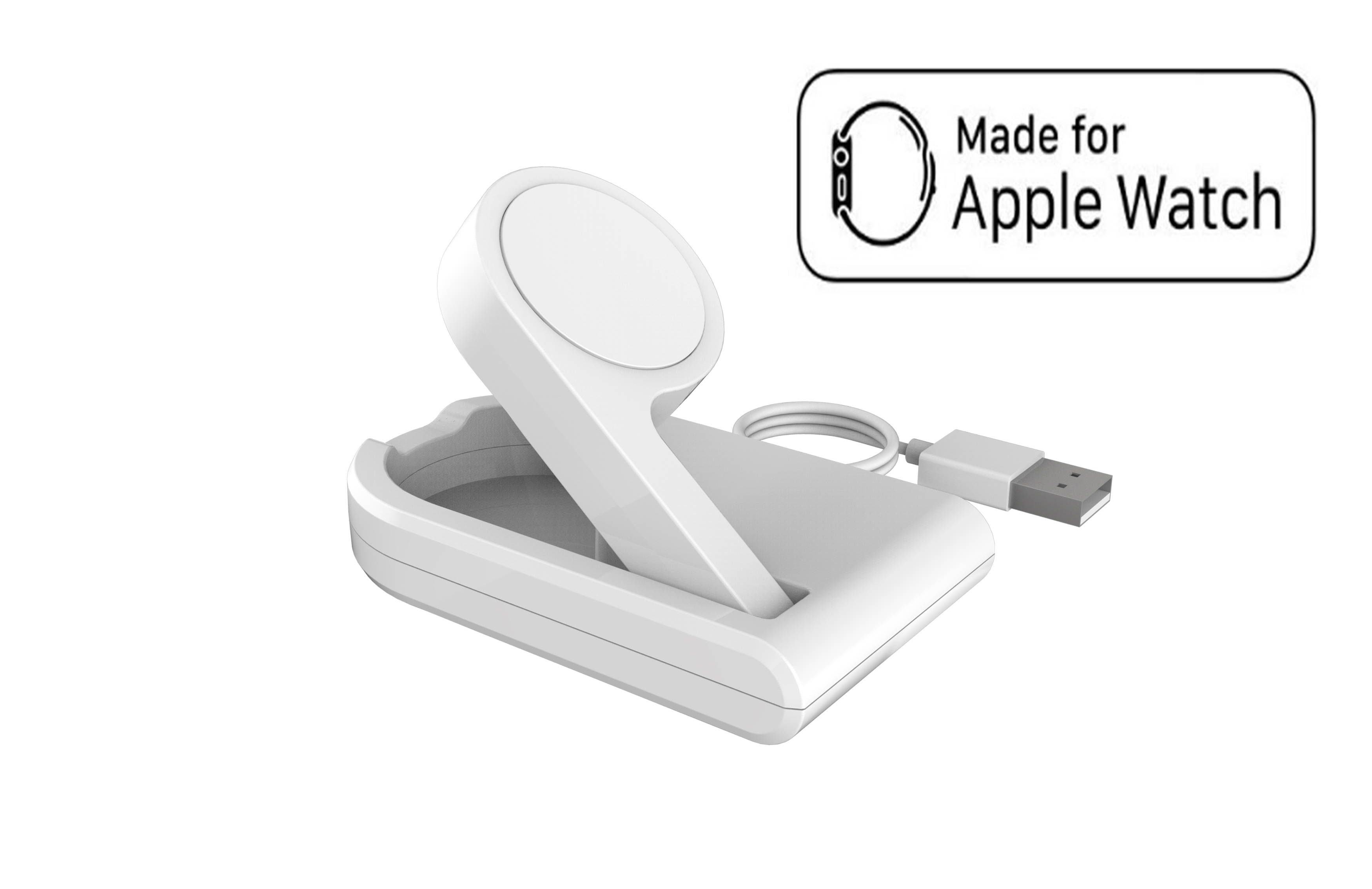 [MFI Certified] Apple iWatch Protable Magnetic Charging Dock,Foldable Design To Enable Nightstand Mode With 3ft Long USB Cable For All iWatch Models (Silver)