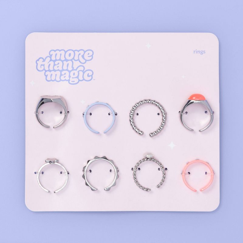 Kids' 8pk Color Pop Ring Set - More Than Magic™