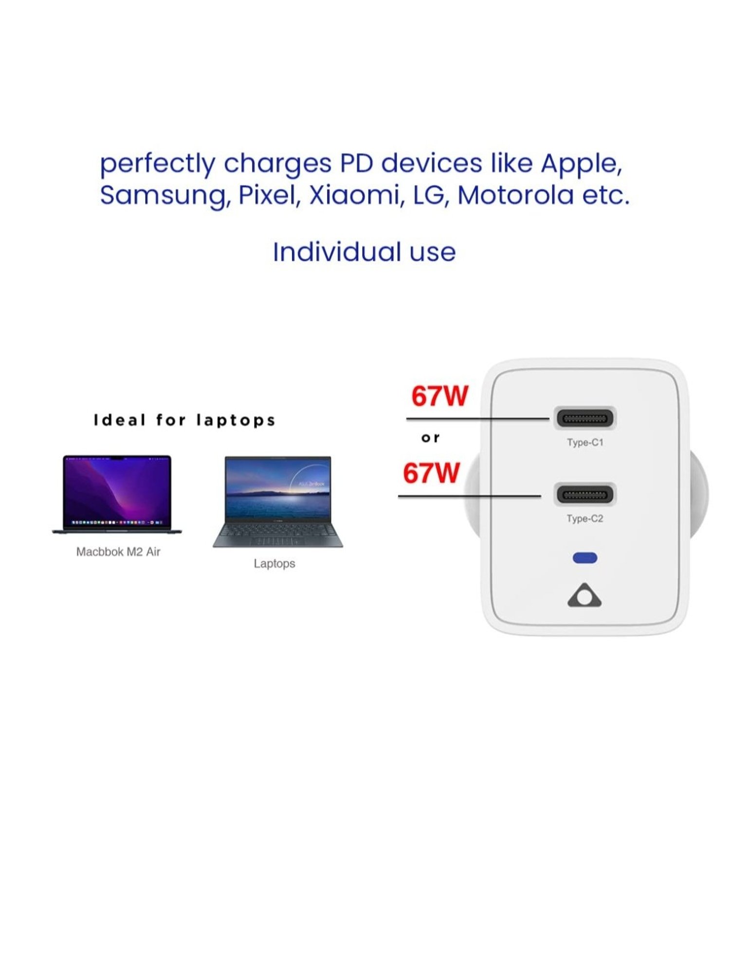 Stuffcool Nuevo PD20W Smallest Wall Charger for Latest iPhone 15,14,13,12 (Blue)