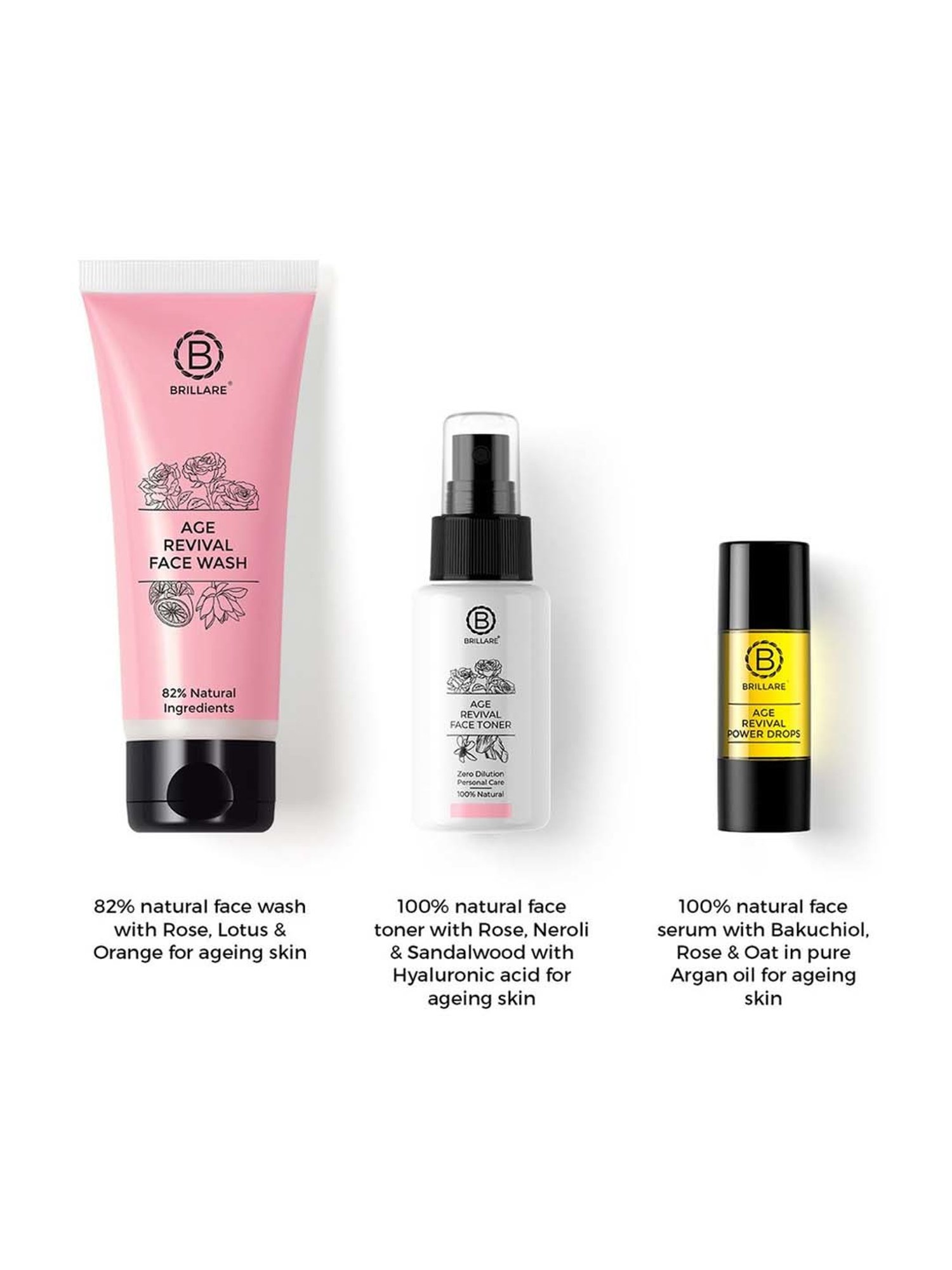 Brillare Age Revival Complete Skin Care Kit for Ageing Skin