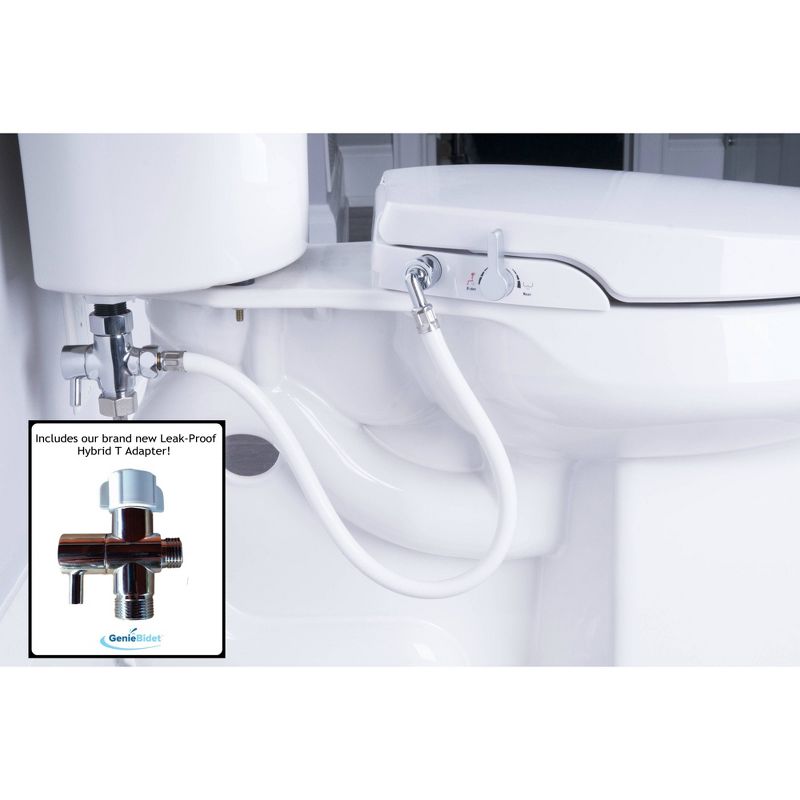 Round Bidet Seat with Self Cleaning Dual Nozzles White - Genie Bidet