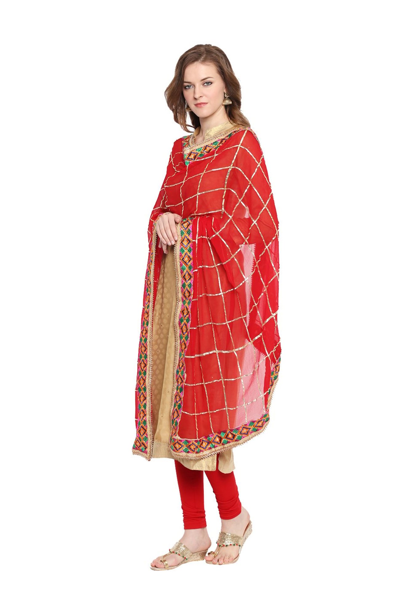 Stylum Red Plain Dupatta