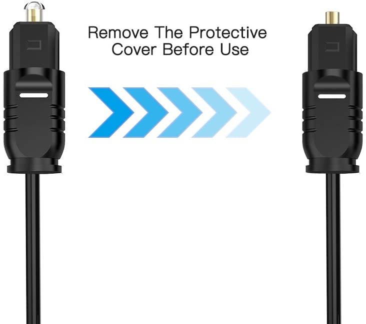 3-Pack Optical Audio Cable(6ft)Toslink Digital Fiber Optic Cable Compatible with Home Theater Sound Bar TV PS4 Xbox Playstation