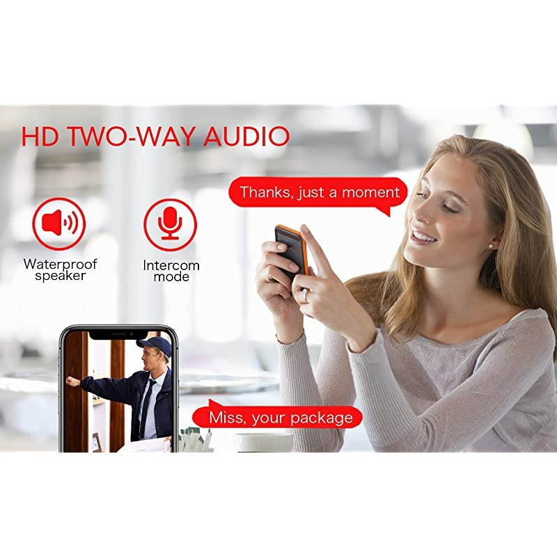 Security Camera Outdoor  1080P WiFi Camera IP66 Waterproof with TwoWay Audio Night Vision Motion Detection Compatible with iOSAndroid Use Wired Power