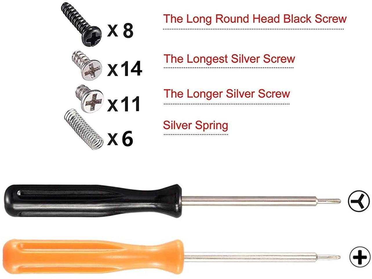 Transparent Clear Red D-pad ABXY Keys SR SL L R ZR ZL Trigger Buttons Springs, Replacement Full Set Buttons Fix Kits for Nintendo Switch Joycon (D-pad ONLY Fits for eXtremeRate Joycon D-pad Shell)