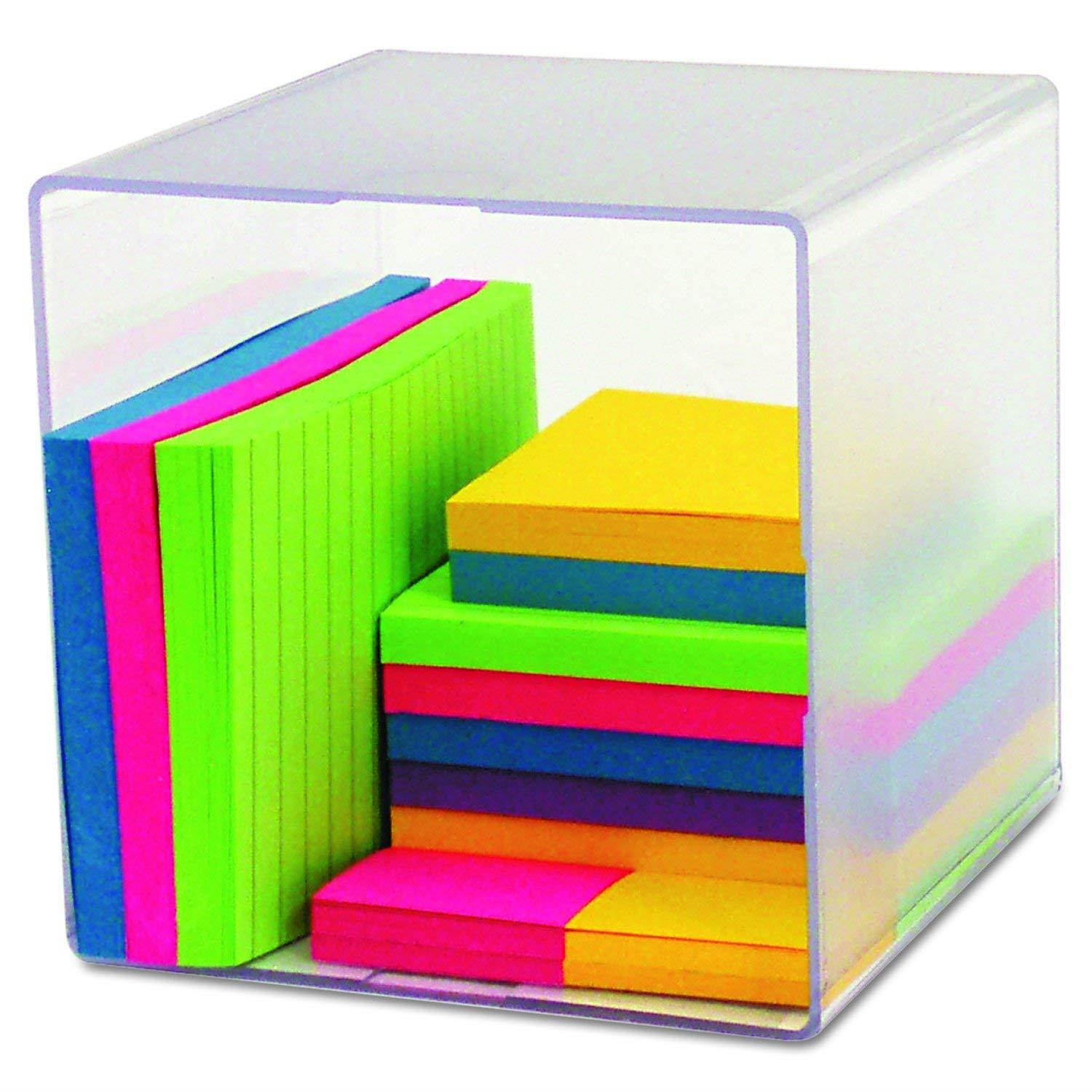 deflect-o 350401 Desk Cube, Clear Plastic, 6 x 6 x 6 Inches