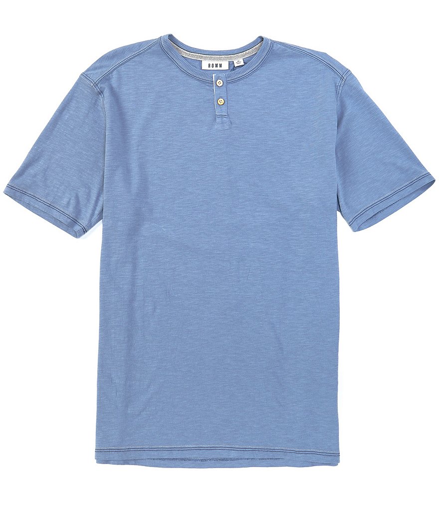 Rowm Short-Sleeve Solid Slub Henley