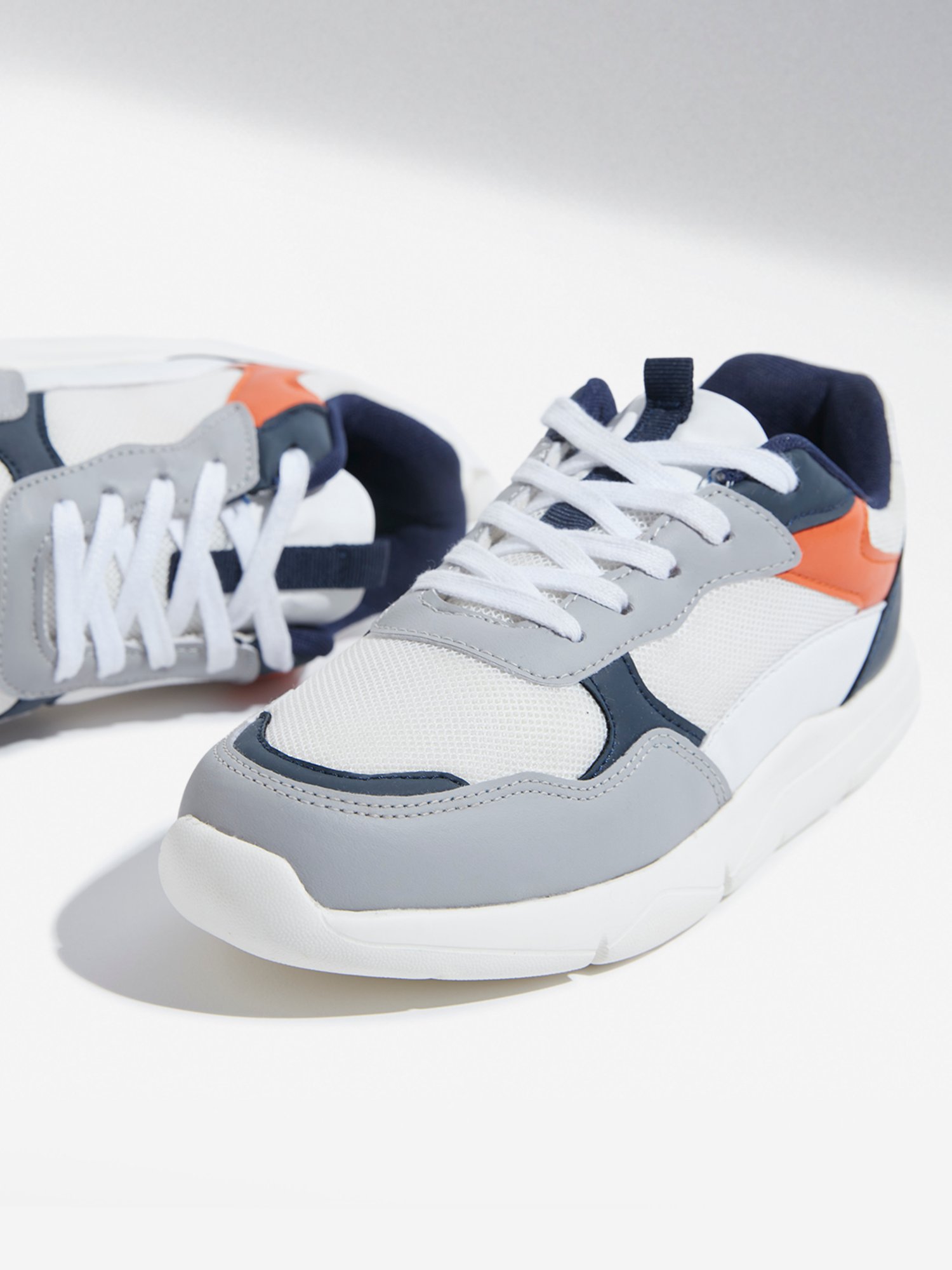 Yellow by Westside Multi Colour-Blocked Lace-Up Sneakers