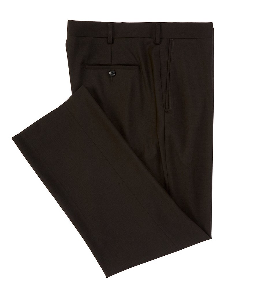 Roundtree & Yorke TravelSmart Luxury Gabardine Ultimate Comfort Classic Fit Flat Front Non-Iron Dress Pants