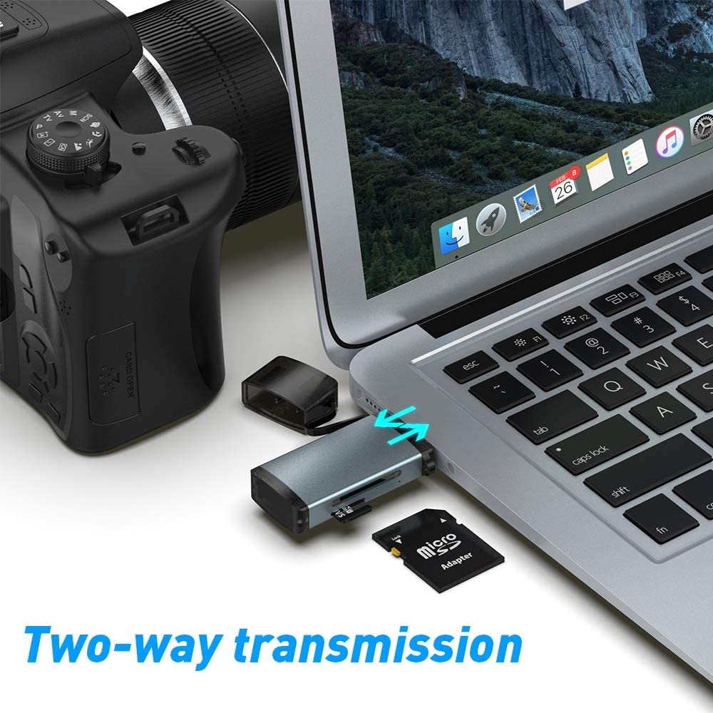 SD Card Reader, Rocketek USB C USB 3.0 Memory Card Reader, Suitable for SDXC, SDHC, SD, MMC, RS-MMC, SDXC, Micro SD, Micro SDHC Cards and Samsung, Android Smartphones MacBook, Huawei, Sony, LG