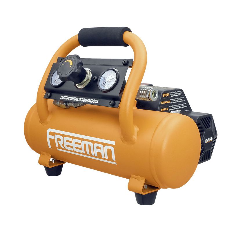 Freeman PE1GCCK 20V MAX 1/3 HP 1 Gallon Hot Dog Air Compressor and Nailer/Stapler Kit w/ Hose, Accessory, and Fasteners Set (4 Ah)