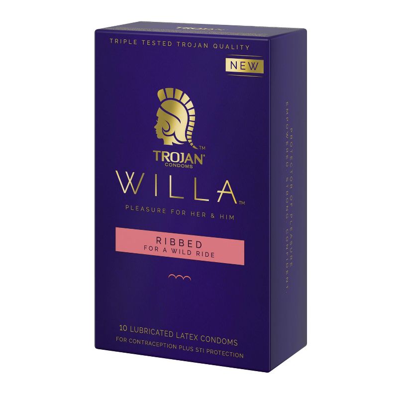 Trojan Willa Ribbed Condoms - 10ct