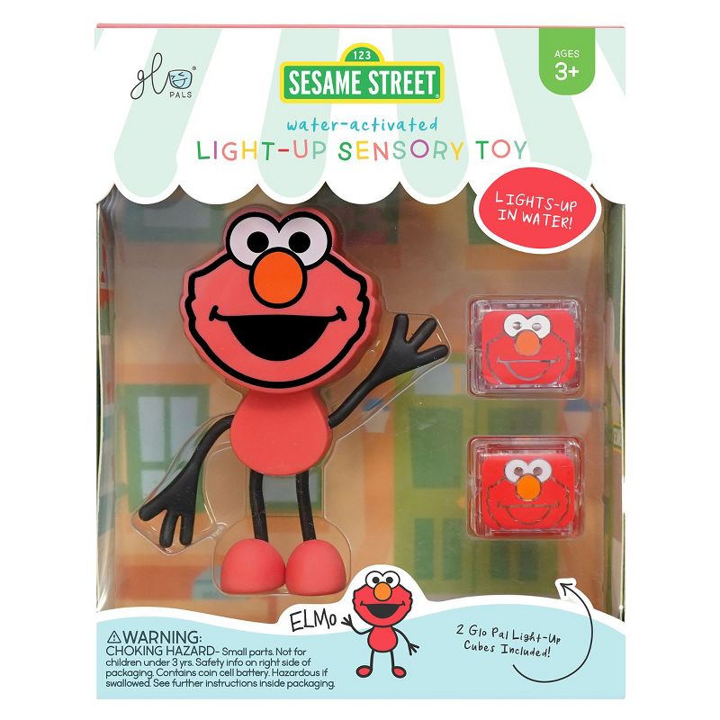 Glo Pals Sesame Street Character Elmo & 6 Light Up Water Cubes