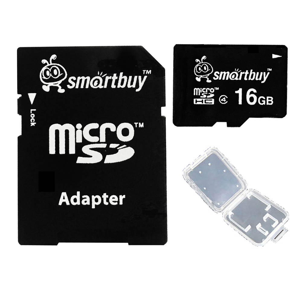 Smartbuy Micro SDHC Class 4 TF Flash Memory Card SD HC C4 For Camera Mobile Phone Tab GPS MP3 TV + Adapter + Mini Case (4GB - 10 Packs)