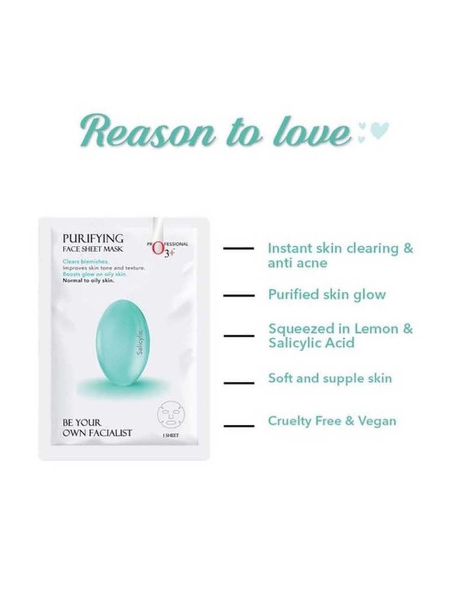 O3+ Facialist Purifying Face Sheet Mask with Salicylic Acid- 30 gm