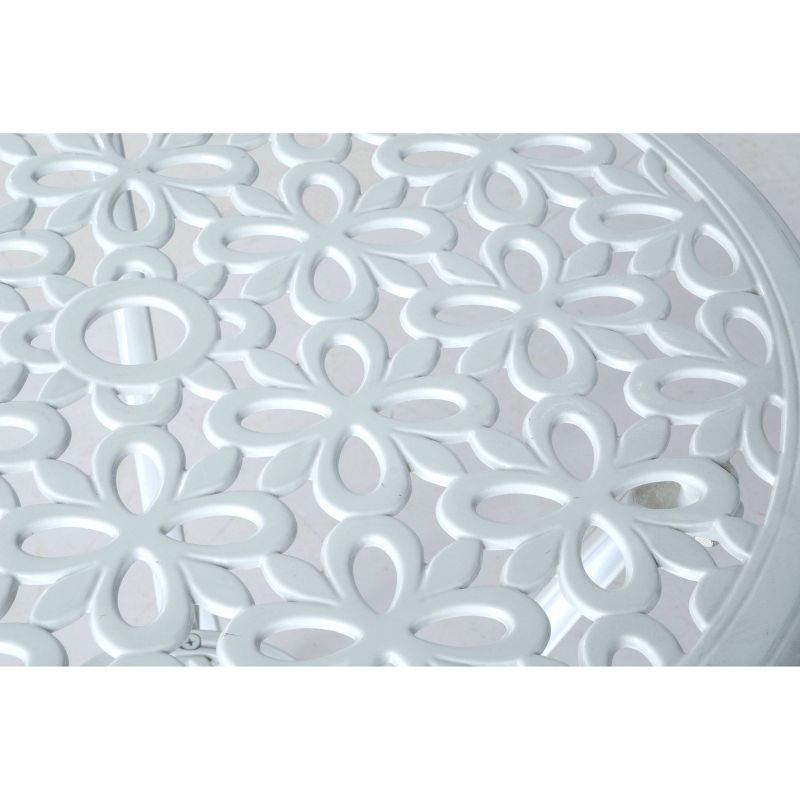 Segreto 3pc White Cast Aluminum Patio Bistro Set - Alfresco Home