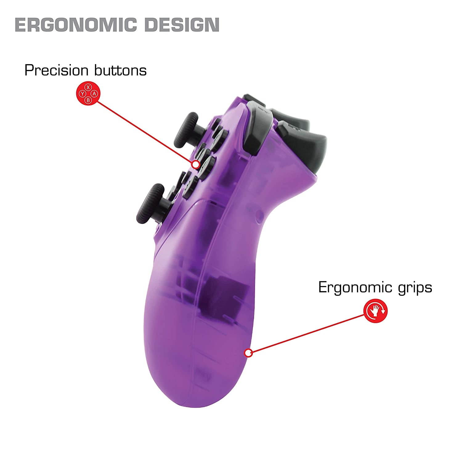 Nyko Wireless Core Controller - Bluetooth Pro Controller Alternative with Turbo and Android/PC Compatibility for Nintendo Switch - Purple