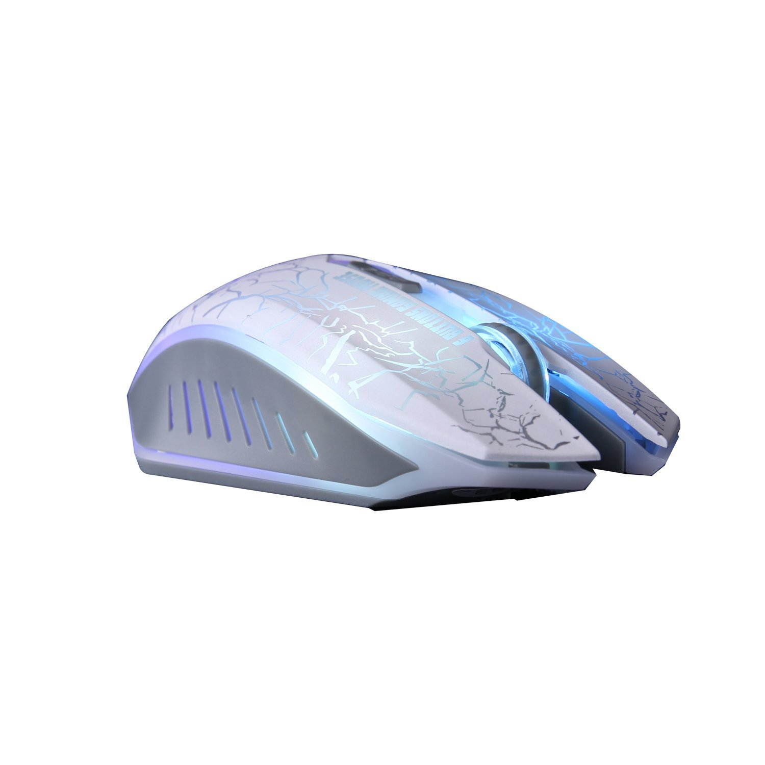 LETTON S1 USB PC Gaming Mouse with LED Lights Braided Cable(White)