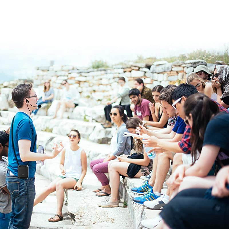 WinBridge Voice Amplifier Microphone Headset Wired Loudspeaker Voice Changer Megaphone Portable Microphone Mini Amp Pa System for Teachers Parkinsons Outdoors Waterproof 18W